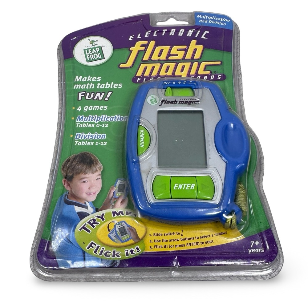 LeapFrog‎ Flash Magic Electronic Flash Cards Multiplication Division Blue 39002